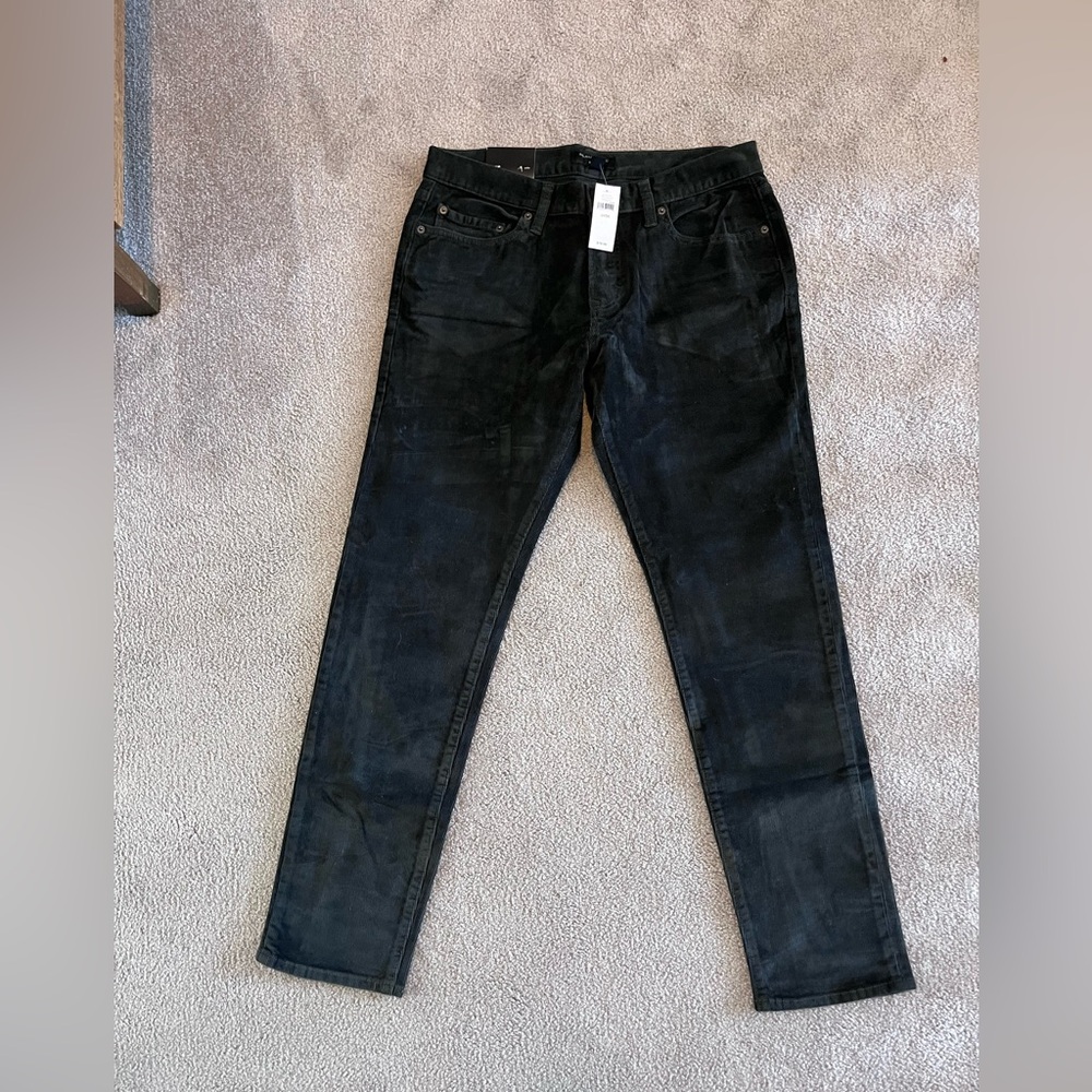 Men’s Banana Republic Factory corduroy pants, 31x30, dark green, slim fit, NWT